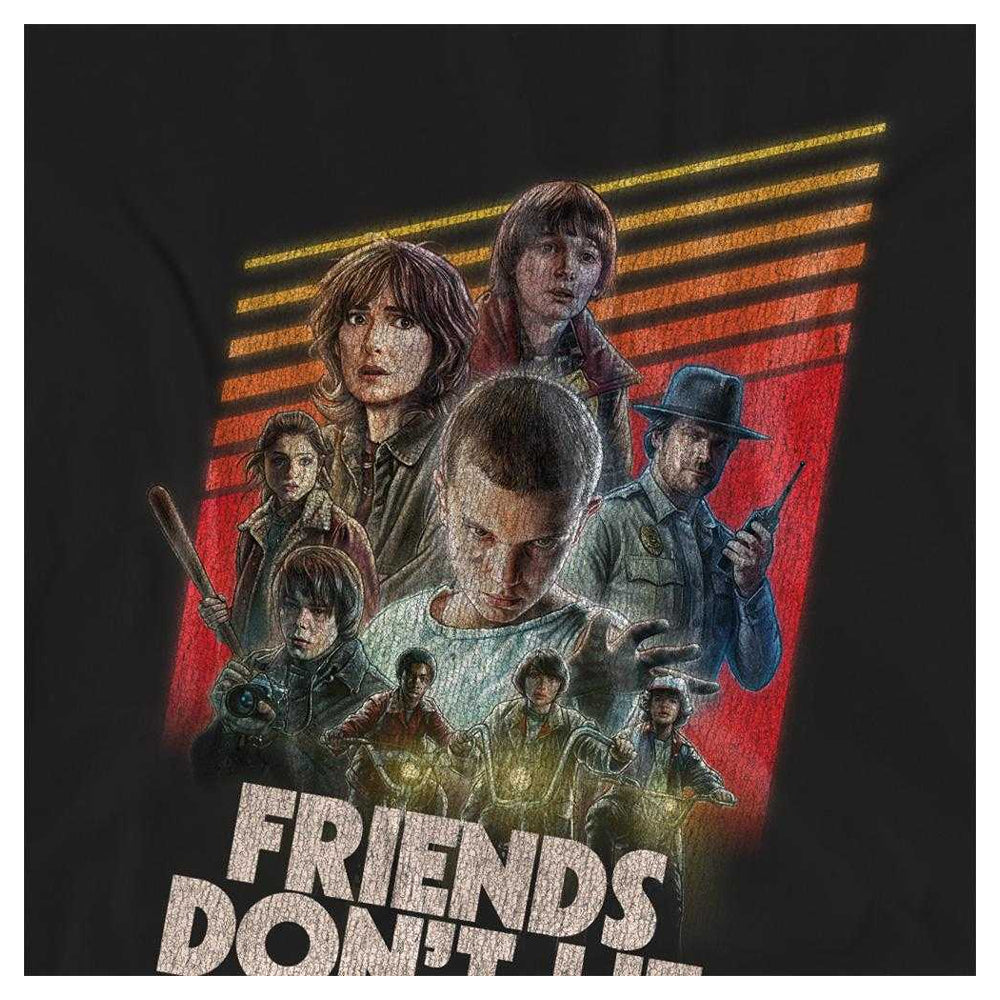 Black - Side - Stranger Things Womens-Ladies Friends Don´t Lie T-Shirt
