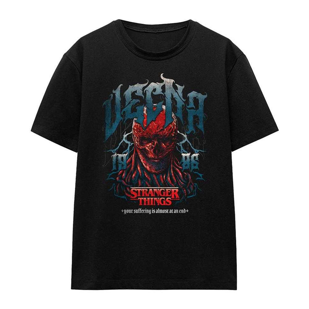 Black - Front - Stranger Things Womens-Ladies Evil Band 86 Vecna T-Shirt
