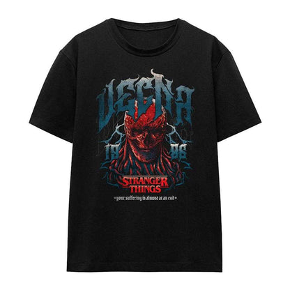 Black - Front - Stranger Things Womens-Ladies Evil Band 86 Vecna T-Shirt