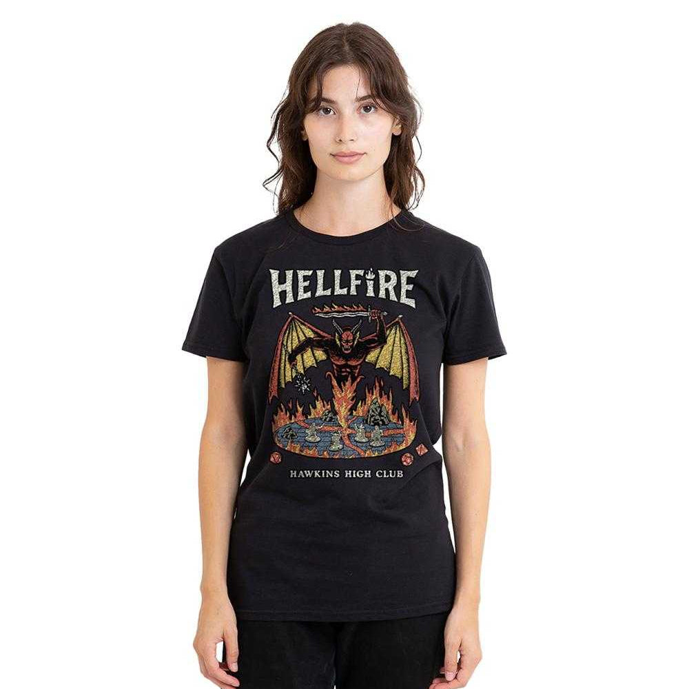 Black - Lifestyle - Stranger Things Womens-Ladies Hawkins High Hellfire T-Shirt