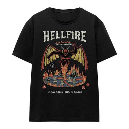 Black - Front - Stranger Things Womens-Ladies Hawkins High Hellfire T-Shirt