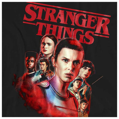 Black - Side - Stranger Things Womens-Ladies Hawkins Heroes Poster T-Shirt