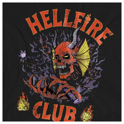 Black - Side - Stranger Things Womens-Ladies Hellfire Club Metal T-Shirt