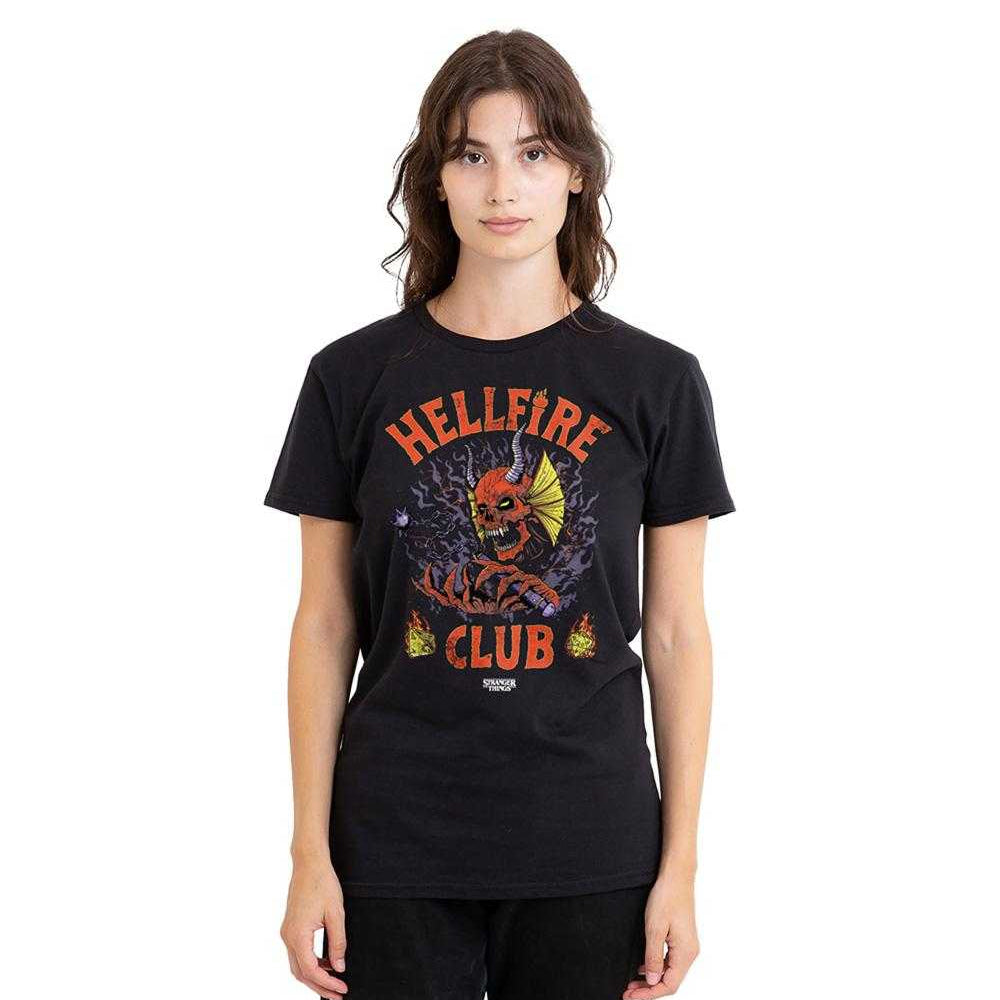 Black - Lifestyle - Stranger Things Womens-Ladies Hellfire Club Metal T-Shirt