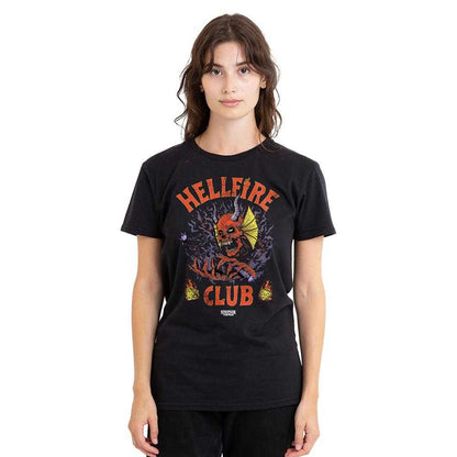 Black - Lifestyle - Stranger Things Womens-Ladies Hellfire Club Metal T-Shirt