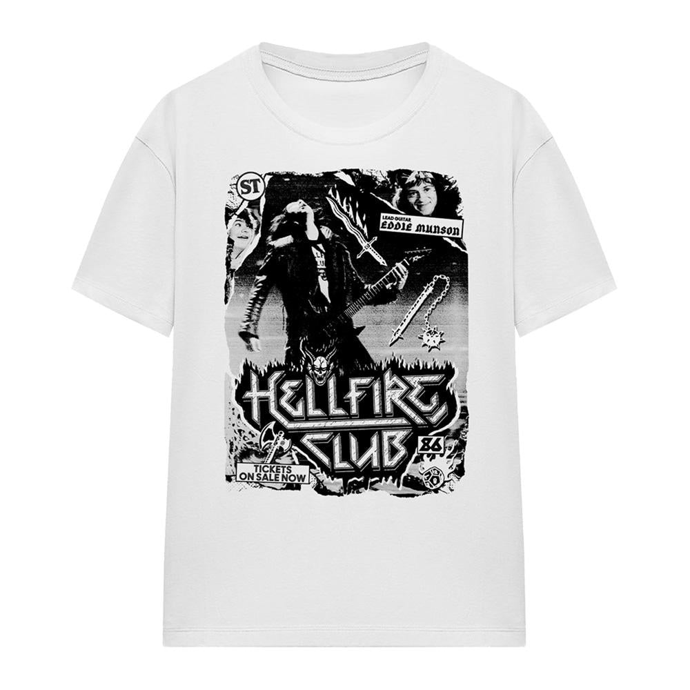 Athletic Heather - Front - Stranger Things Womens-Ladies Hellfire Club Poster T-Shirt
