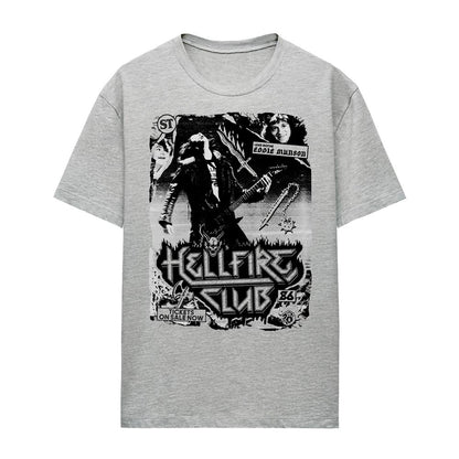 Athletic Heather - Back - Stranger Things Womens-Ladies Hellfire Club Poster T-Shirt