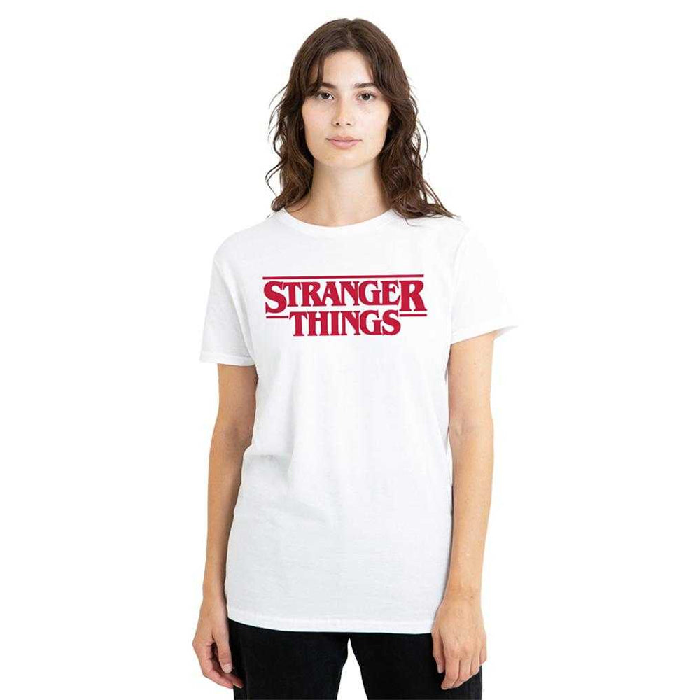 White - Side - Stranger Things Womens-Ladies Logo T-Shirt