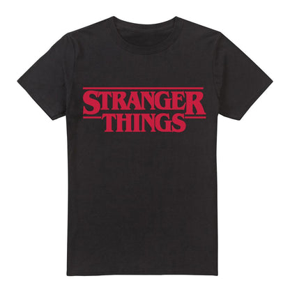 Black - Front - Stranger Things Womens-Ladies Logo T-Shirt
