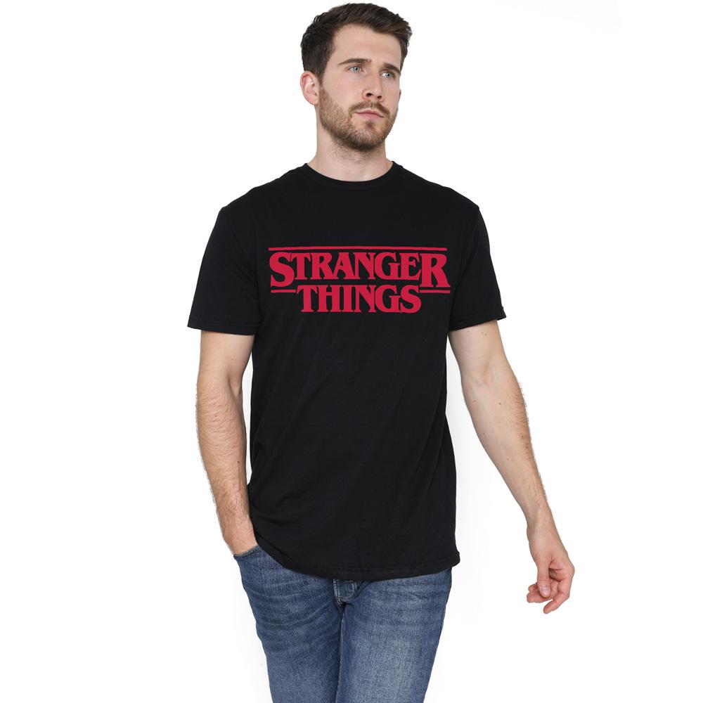 Black - Back - Stranger Things Womens-Ladies Logo T-Shirt