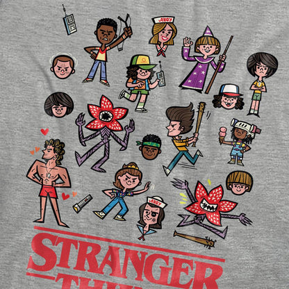 Athletic Heather - Side - Stranger Things Womens-Ladies Cartoon Character T-Shirt