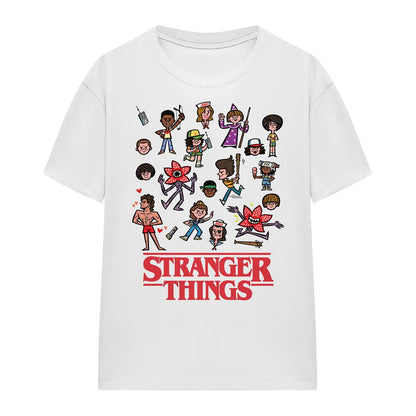 Black - Front - Stranger Things Womens-Ladies Cartoon Character T-Shirt