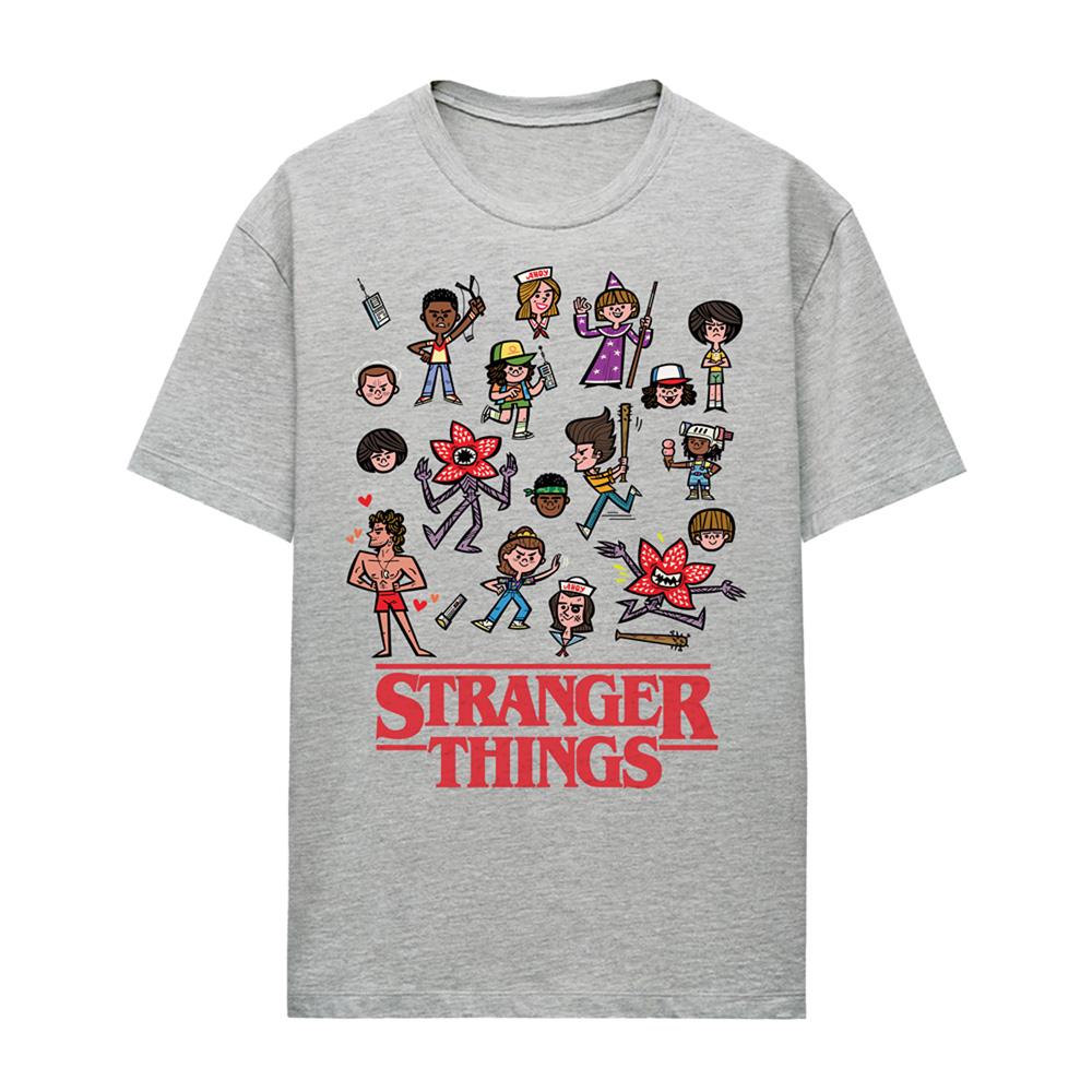 Athletic Heather - Front - Stranger Things Womens-Ladies Cartoon Character T-Shirt