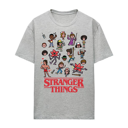 Athletic Heather - Front - Stranger Things Womens-Ladies Cartoon Character T-Shirt