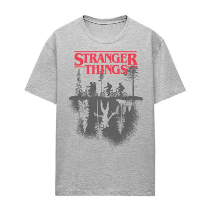 Athletic Heather - Front - Stranger Things Womens-Ladies Forest Silhouette Logo T-Shirt