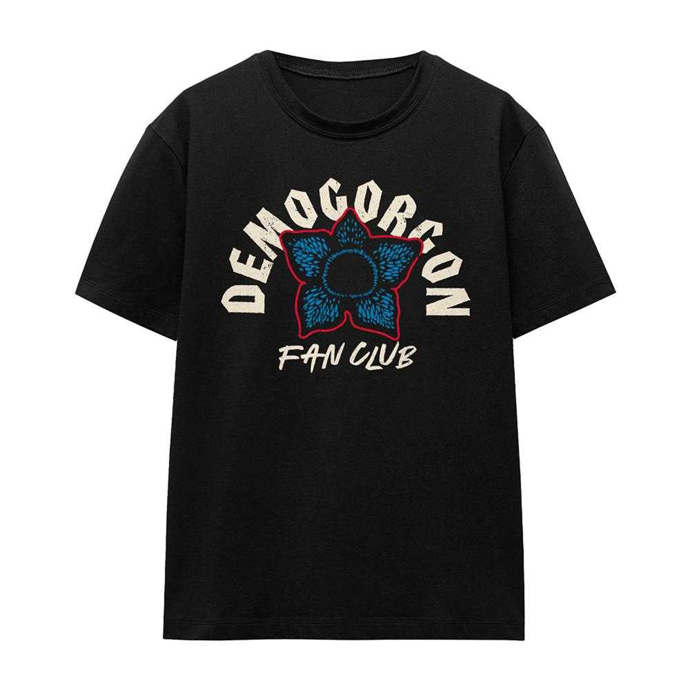 Black - Front - Stranger Things Womens-Ladies Fan Club Demogorgon T-Shirt