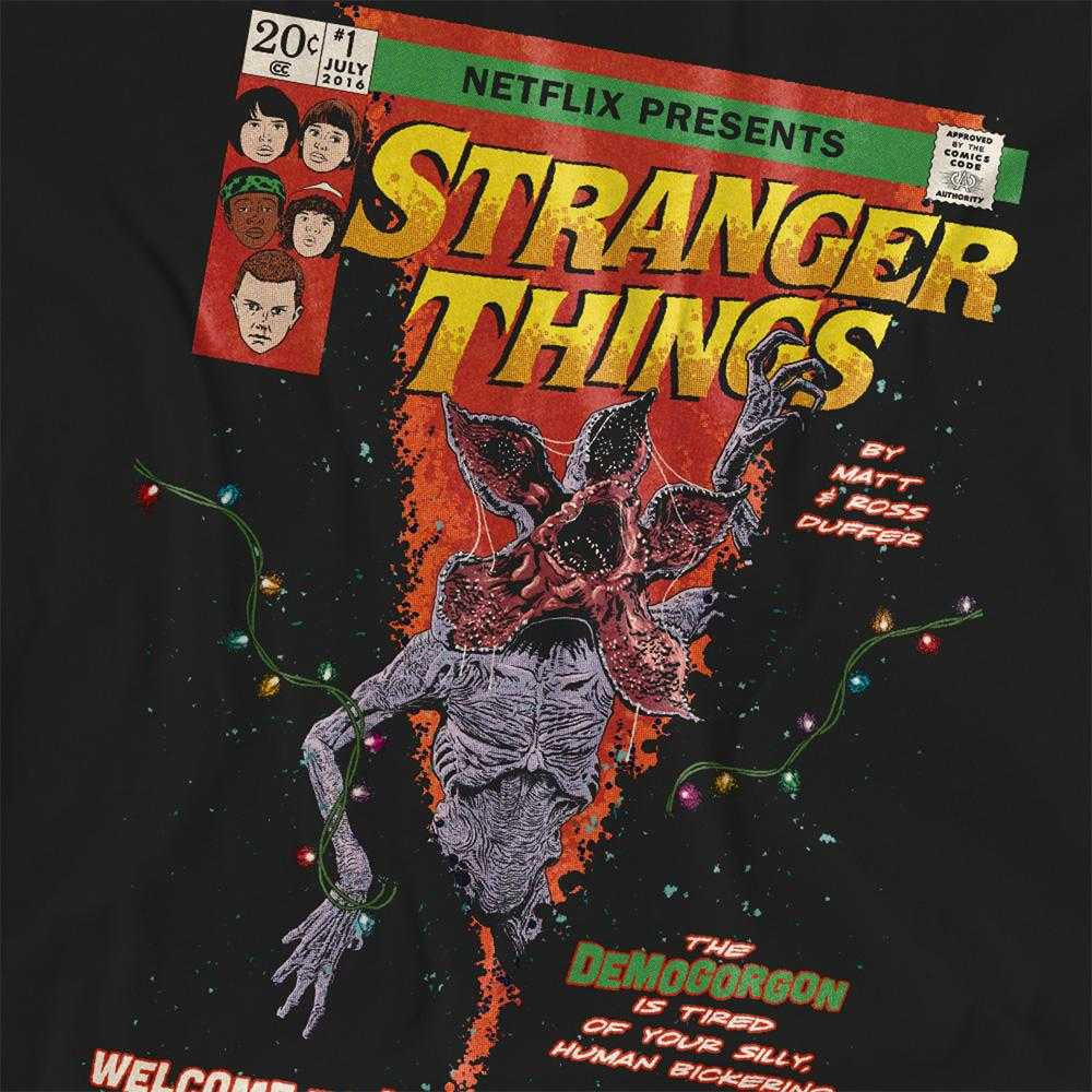 Black - Pack Shot - Stranger Things Womens-Ladies Welcome To Hawkins Comic T-Shirt