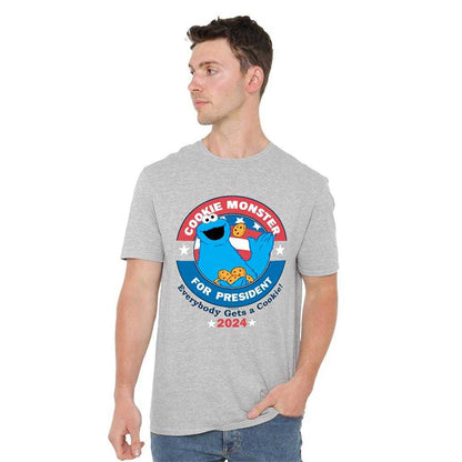 Athletic - Side - Sesame Street Unisex Adult Cookie For President T-Shirt