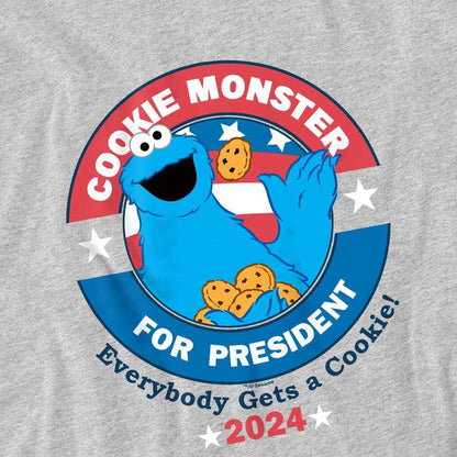 Athletic - Pack Shot - Sesame Street Unisex Adult Cookie For President T-Shirt