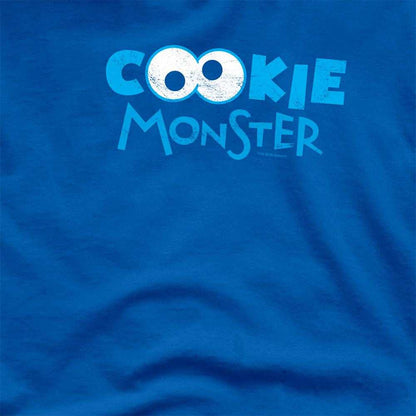 Royal Blue - Pack Shot - Sesame Street Unisex Adult Cookie Monster Eyes T-Shirt