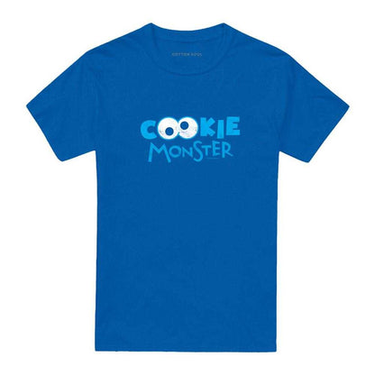 Royal Blue - Front - Sesame Street Unisex Adult Cookie Monster Eyes T-Shirt