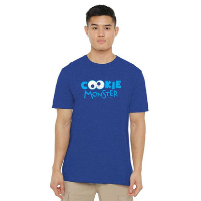 Royal Blue - Side - Sesame Street Unisex Adult Cookie Monster Eyes T-Shirt