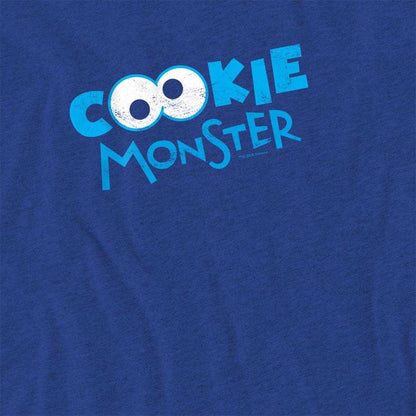 Royal Blue - Pack Shot - Sesame Street Unisex Adult Cookie Monster Eyes T-Shirt