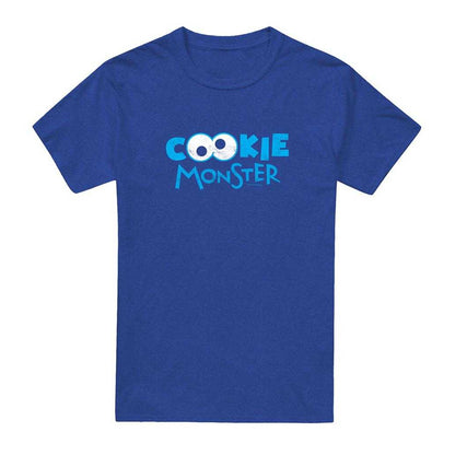 Royal Blue - Front - Sesame Street Unisex Adult Cookie Monster Eyes T-Shirt