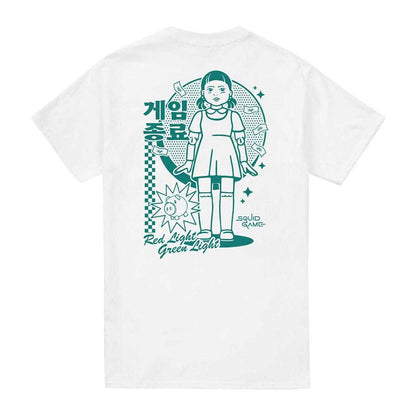 White - Back - Squid Game Unisex Adult Season 3 Red Light Green Light Back Print T-Shirt