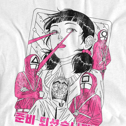 White - Side - Squid Game Unisex Adult Season Two Anime Poster Back Print T-Shirt