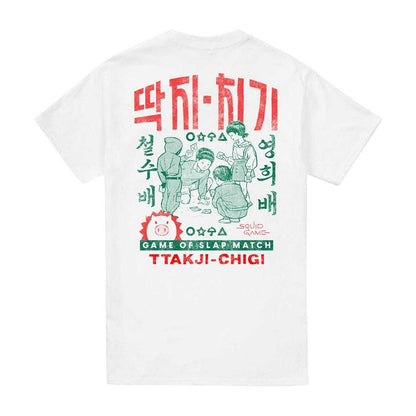 White - Back - Squid Game Unisex Adult Season Three Game Of Slap Match Korean Back Print T-Shirt