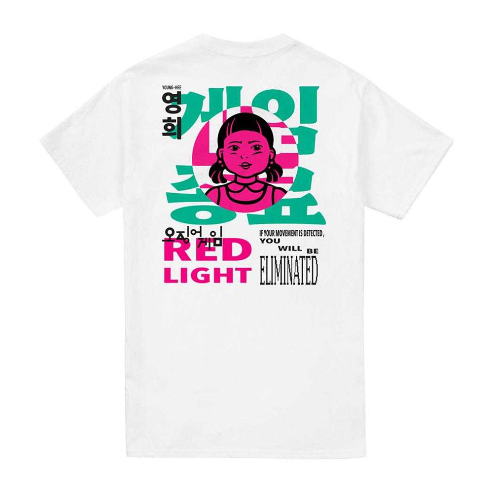 White - Back - Squid Game Unisex Adult Season 3 Red Light Young Hee Back Print T-Shirt