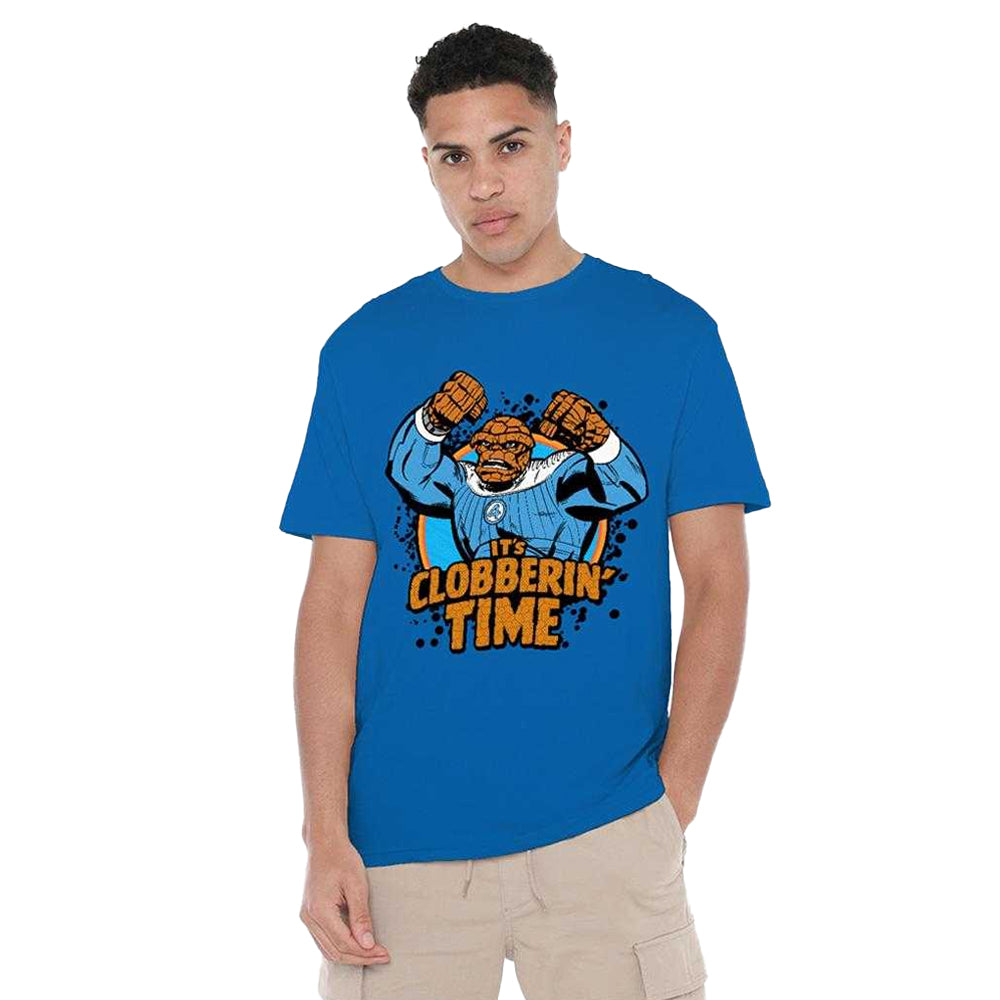 Royal Blue - Side - Fantastic Four Unisex Adult Clobberin´ Time Thing T-Shirt