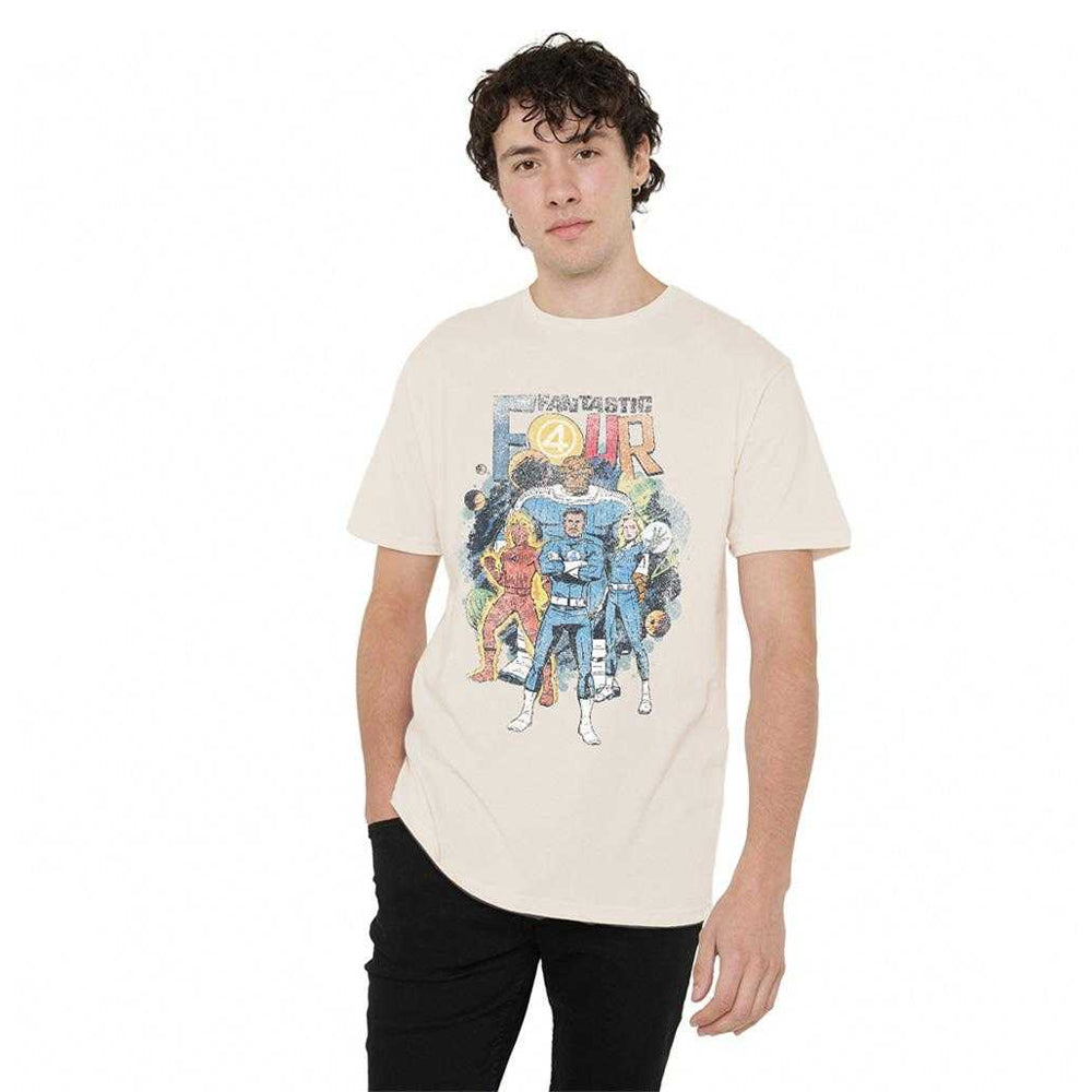 Natural - Side - Fantastic Four Unisex Adult Cosmic First Family T-Shirt
