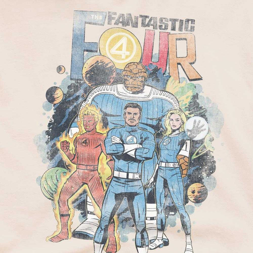 Natural - Pack Shot - Fantastic Four Unisex Adult Cosmic First Family T-Shirt
