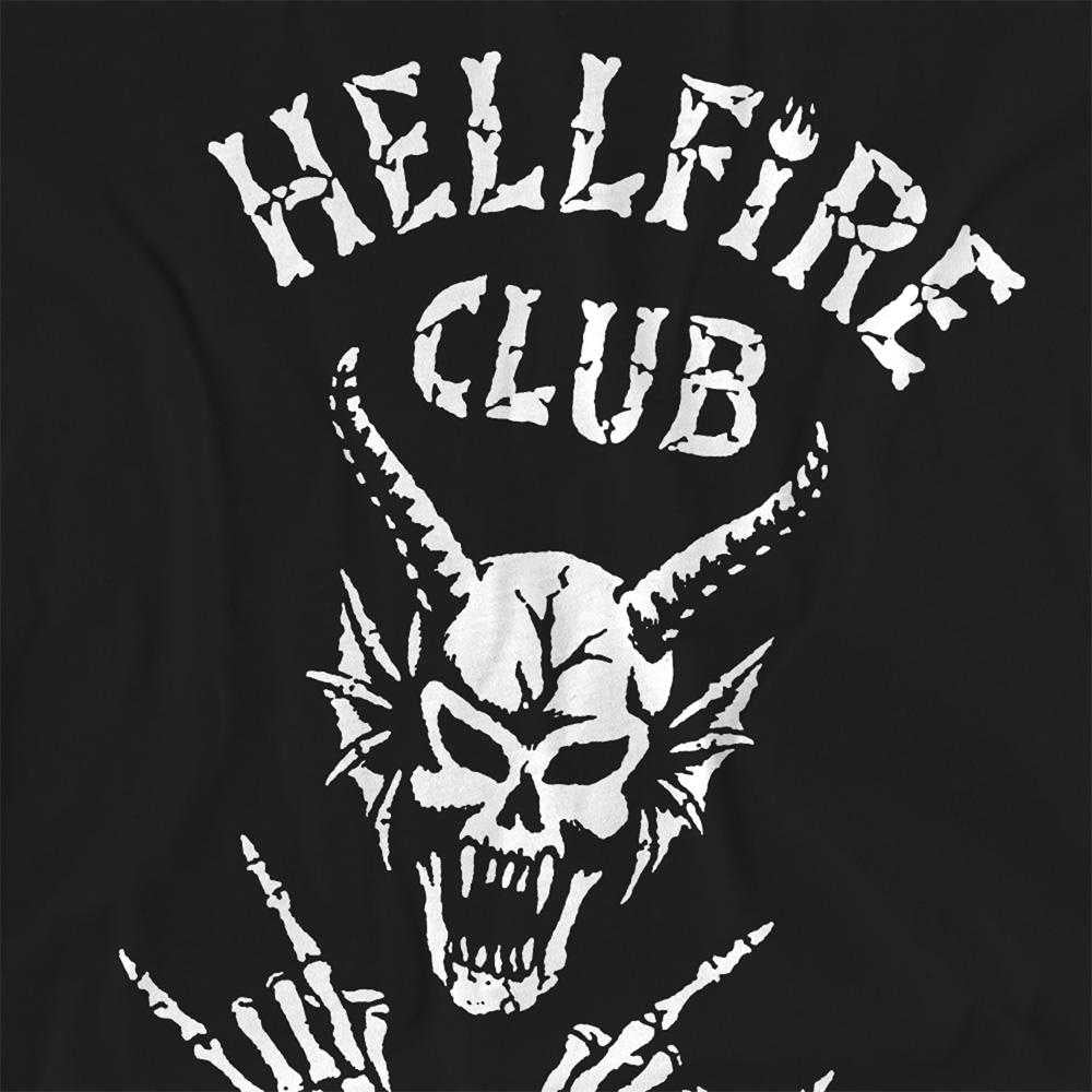 Black - Pack Shot - Stranger Things Womens-Ladies Hellfire Club Bones T-Shirt
