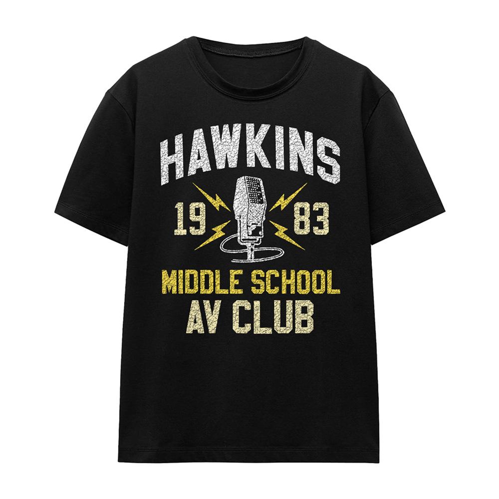 Black - Front - Stranger Things Womens-Ladies Hawkins Middle School T-Shirt