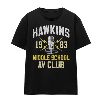 Black - Front - Stranger Things Womens-Ladies Hawkins Middle School T-Shirt
