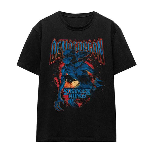 Black - Front - Stranger Things Womens-Ladies Demogorgon Band T-Shirt