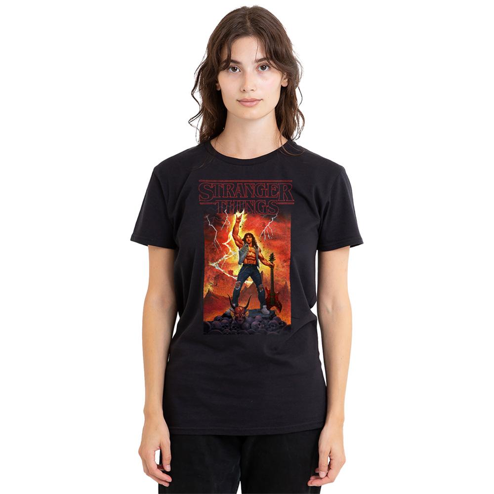 Black - Lifestyle - Stranger Things Womens-Ladies Rock Of Eddie Munson T-Shirt