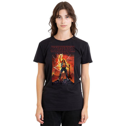 Black - Lifestyle - Stranger Things Womens-Ladies Rock Of Eddie Munson T-Shirt