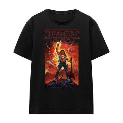 Black - Front - Stranger Things Womens-Ladies Rock Of Eddie Munson T-Shirt