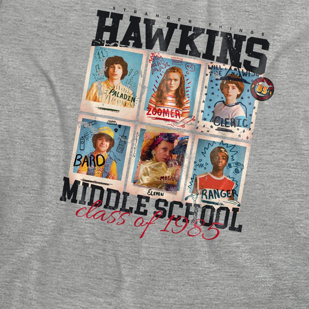 Athletic Heather - Side - Stranger Things Womens-Ladies Yearbook T-Shirt
