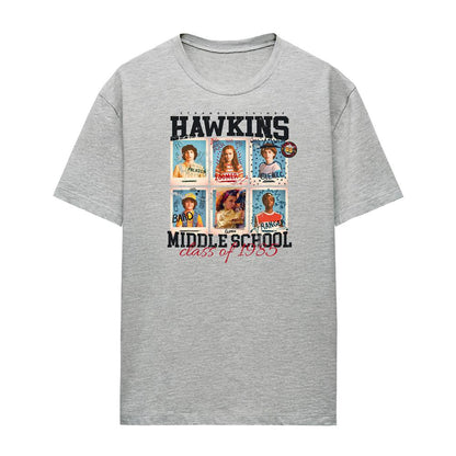 Athletic Heather - Front - Stranger Things Womens-Ladies Yearbook T-Shirt