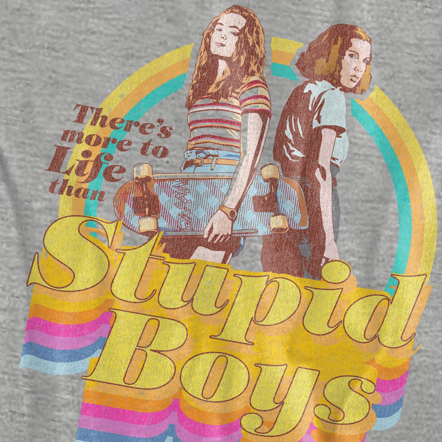 Athletic Heather - Side - Stranger Things Womens-Ladies Stupid Boys T-Shirt
