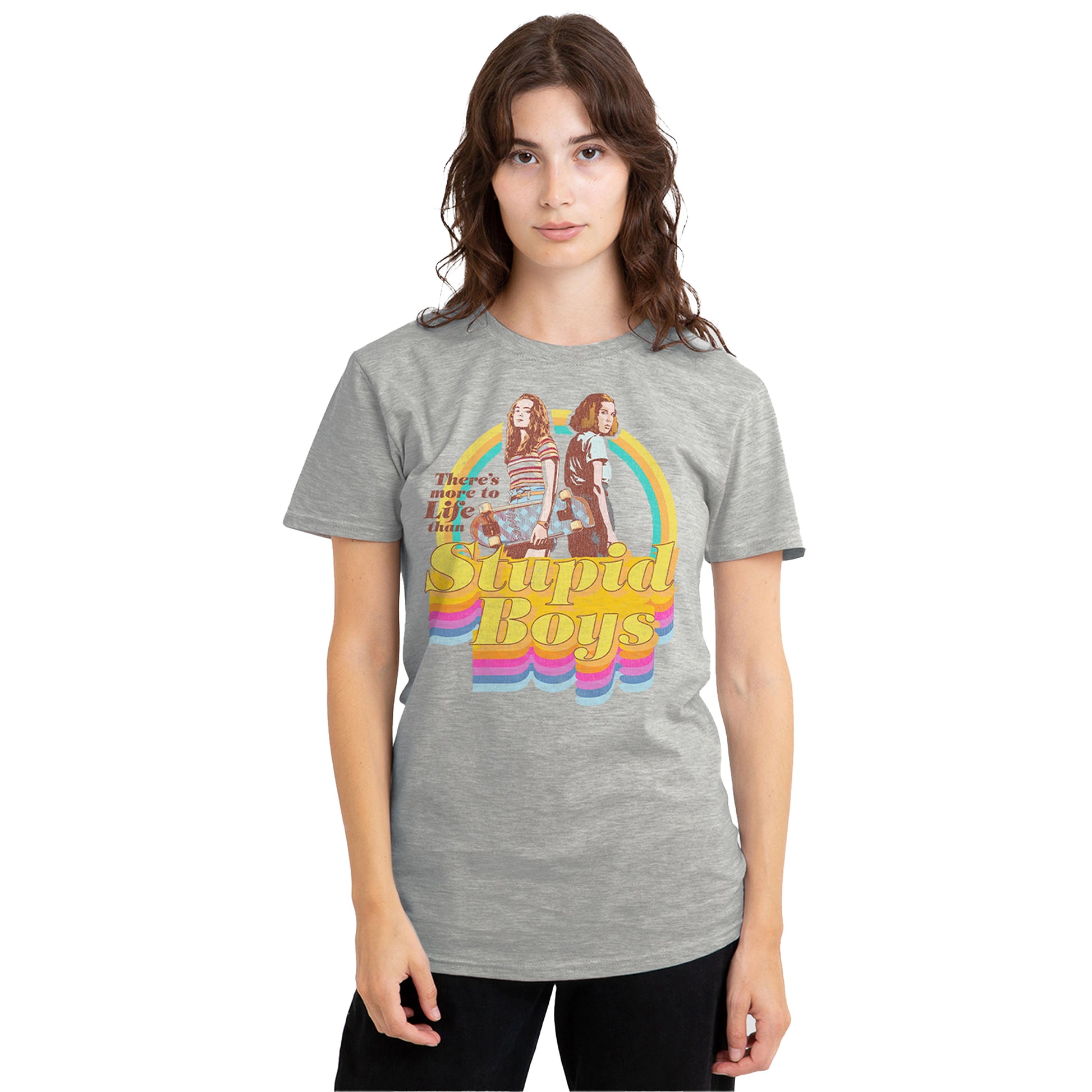 Athletic Heather - Lifestyle - Stranger Things Womens-Ladies Stupid Boys T-Shirt