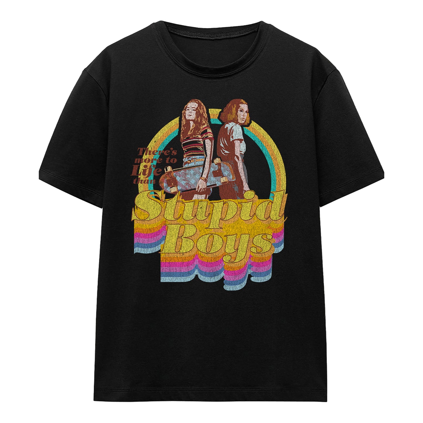 Black - Front - Stranger Things Womens-Ladies Stupid Boys T-Shirt