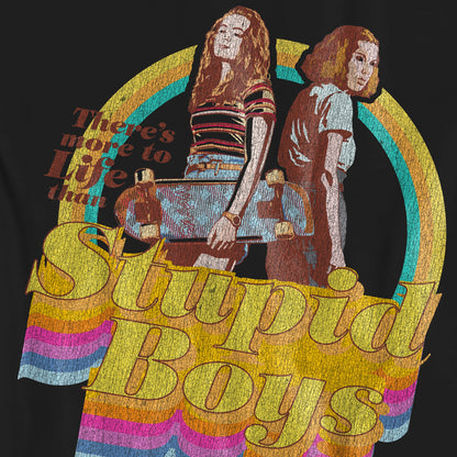 Black - Side - Stranger Things Womens-Ladies Stupid Boys T-Shirt