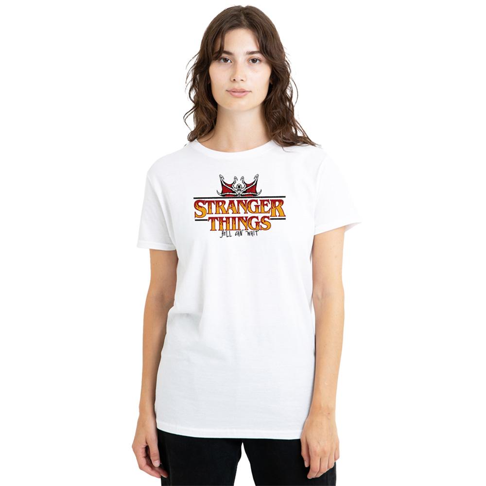 White - Lifestyle - Stranger Things Womens-Ladies Flame Logo T-Shirt
