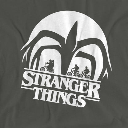 Charcoal - Side - Stranger Things Womens-Ladies Mindflayer Silhouette T-Shirt